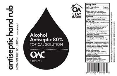 Hand Rub 1 Gallon Label (Oac Handrub 001gal Small)